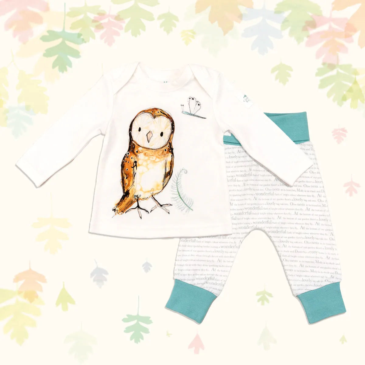 Baby gift bundle - Olive Owl Top and Bottoms