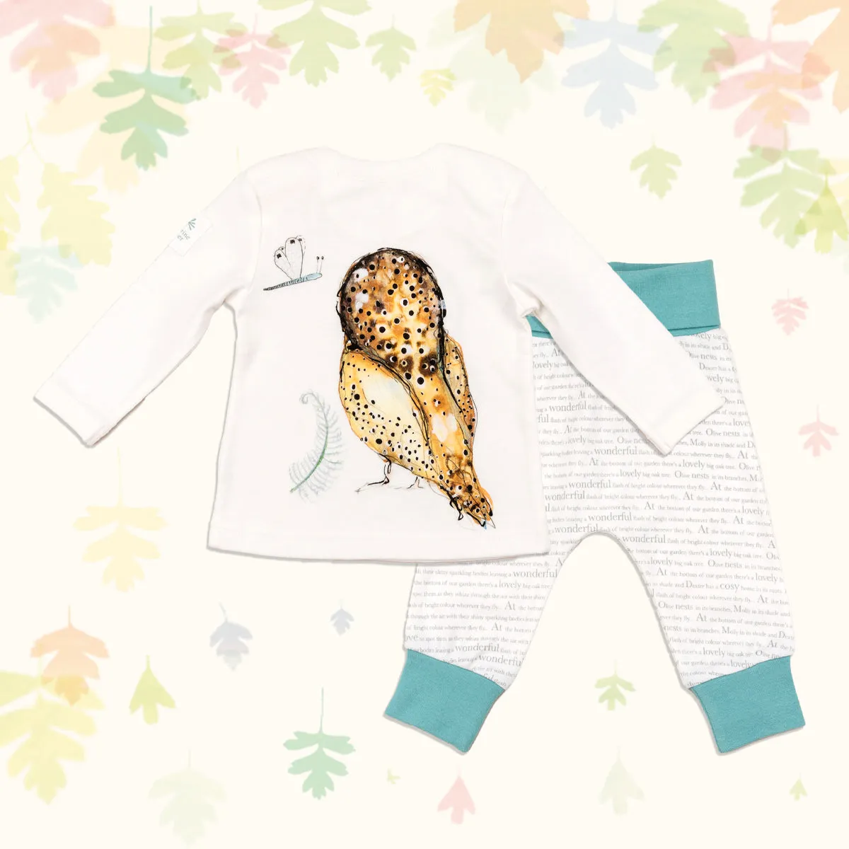 Baby gift bundle - Olive Owl Top and Bottoms