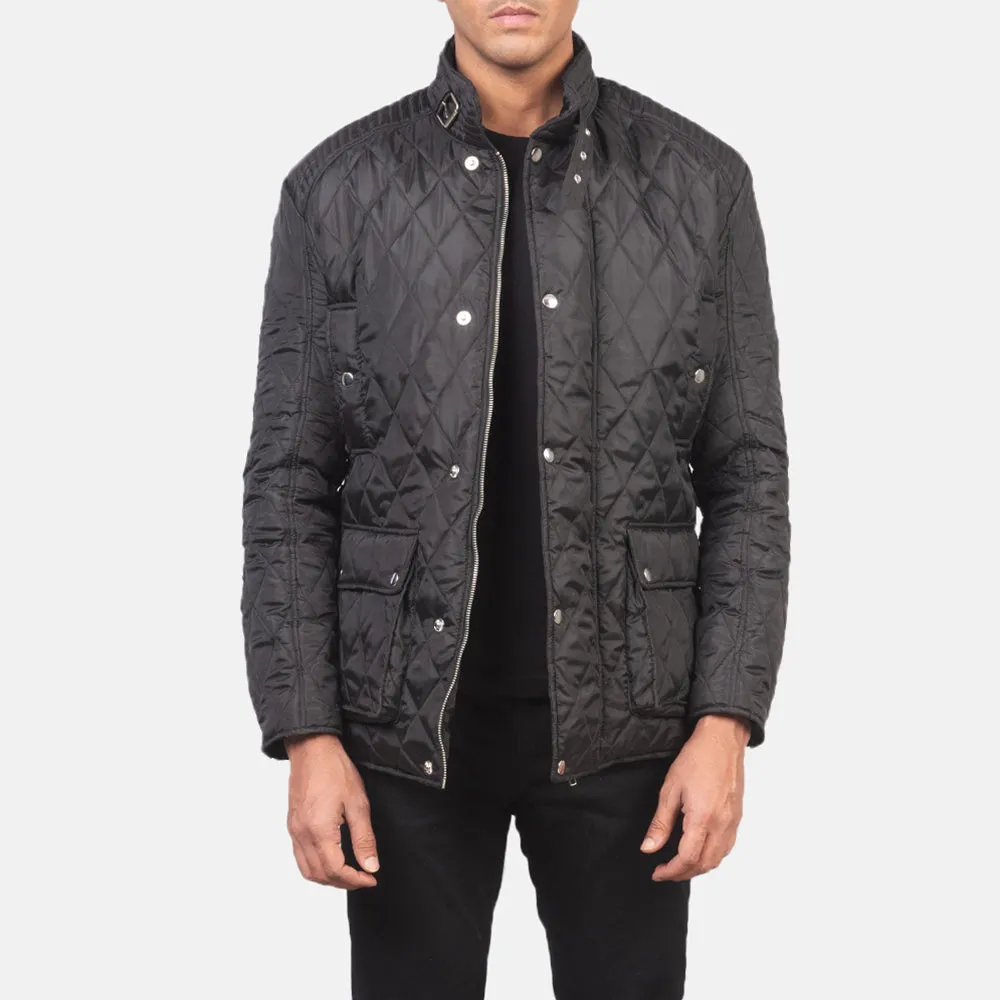 Barry Quilted Black Windbreaker Jacket