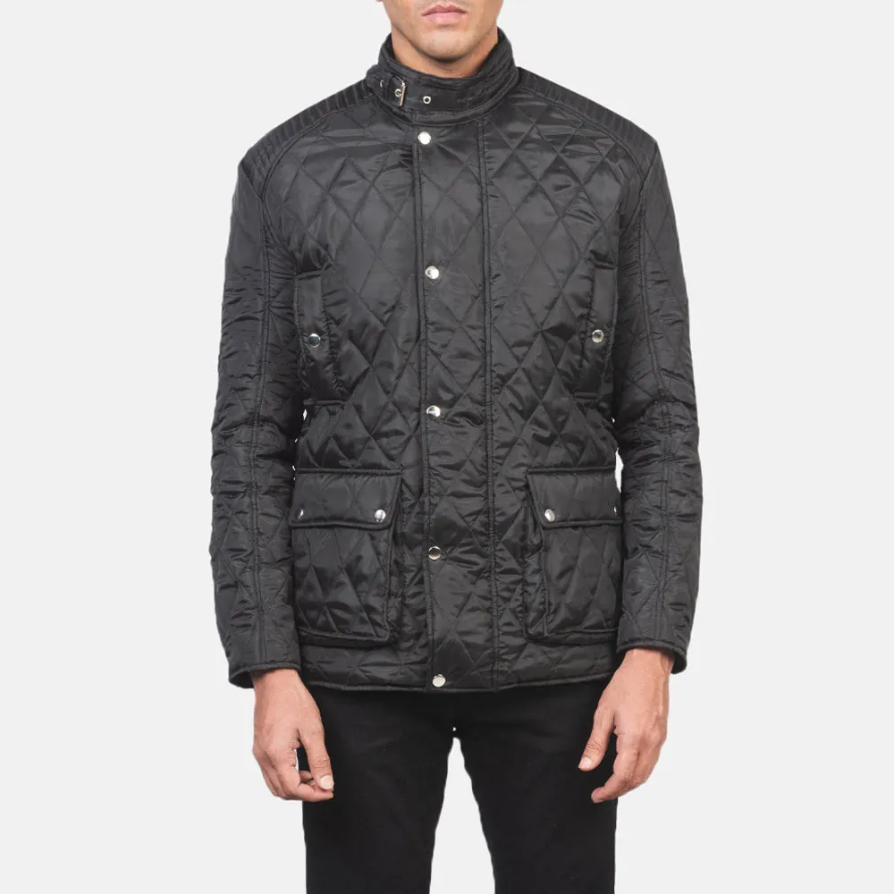 Barry Quilted Black Windbreaker Jacket