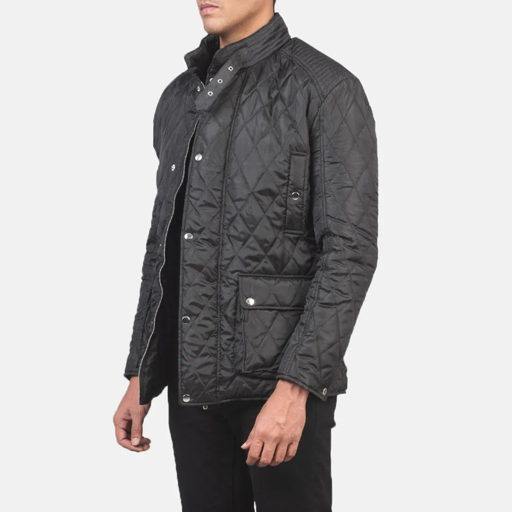 Barry Quilted Black Windbreaker Jacket