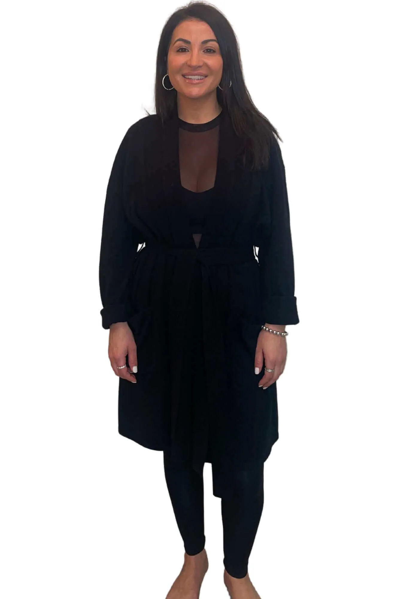 Cashmere Short Wrap Robe