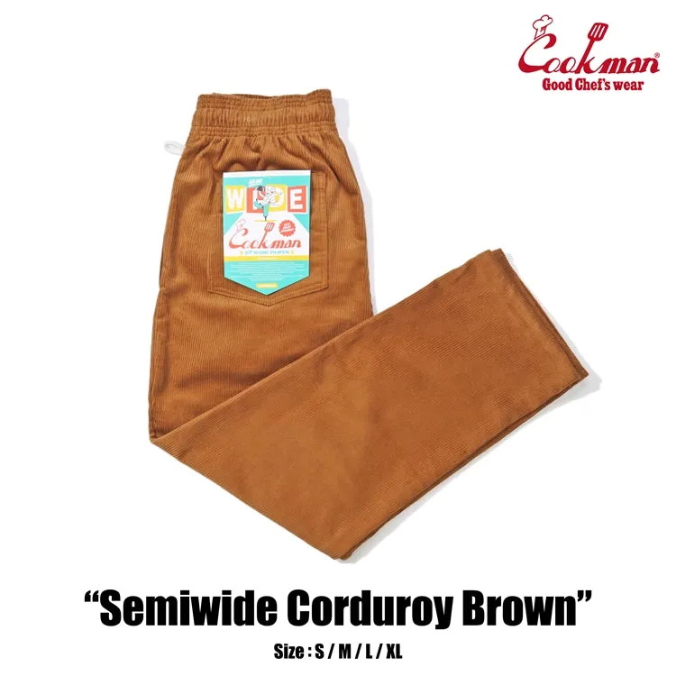 Cookman Chef Pants Semiwide- Corduroy : Brown