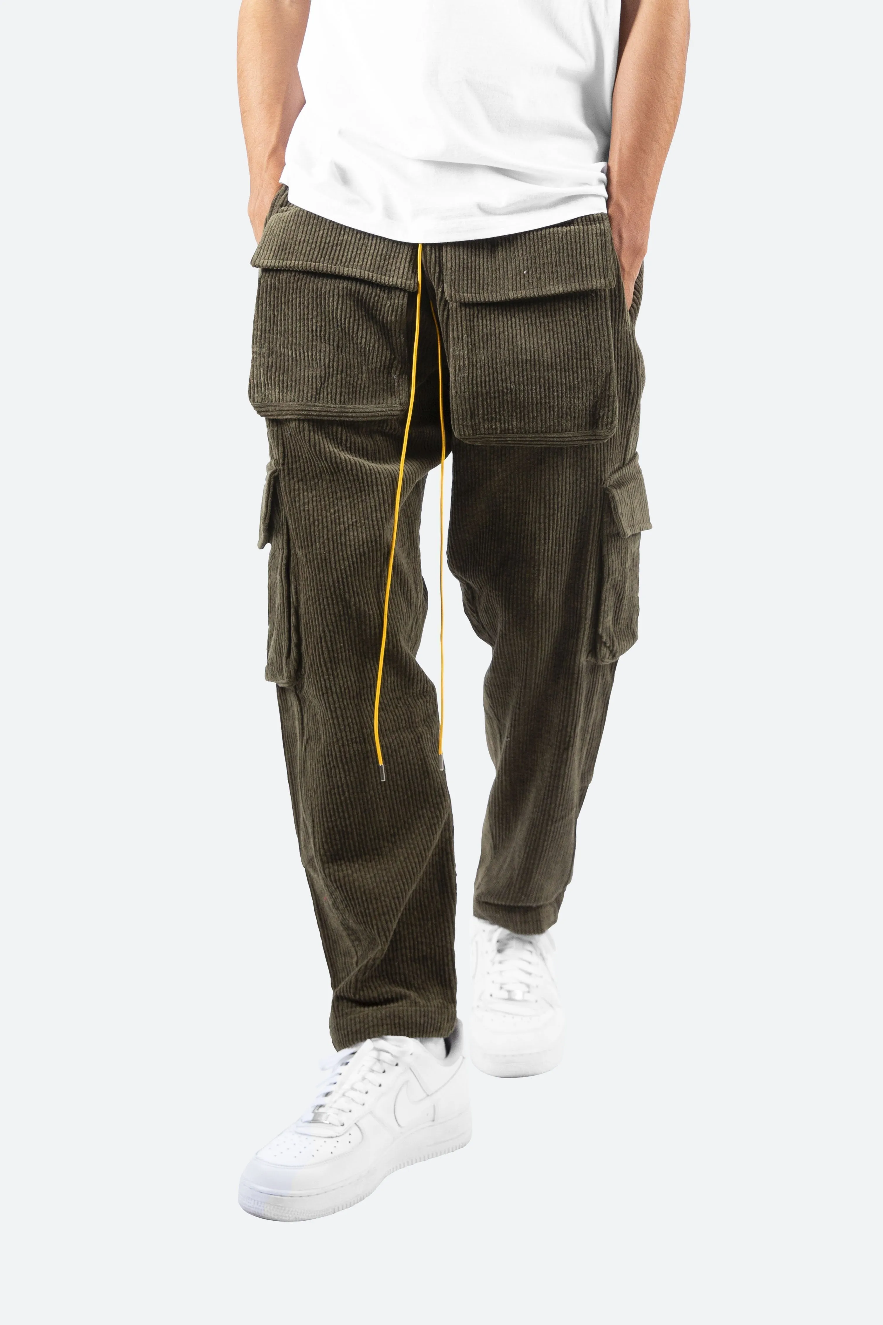 Corduroy Snap II Cargo Pants - Olive