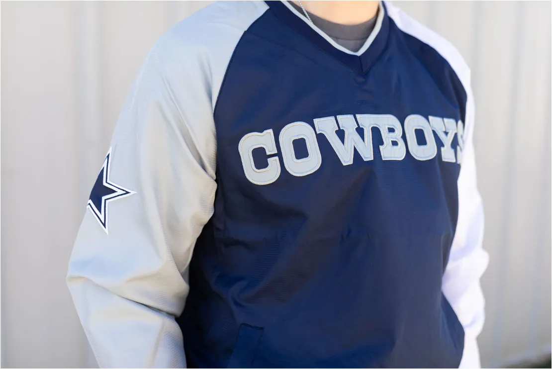 Dallas Cowboys NFL Ace Block V Neck Pullover Jacket