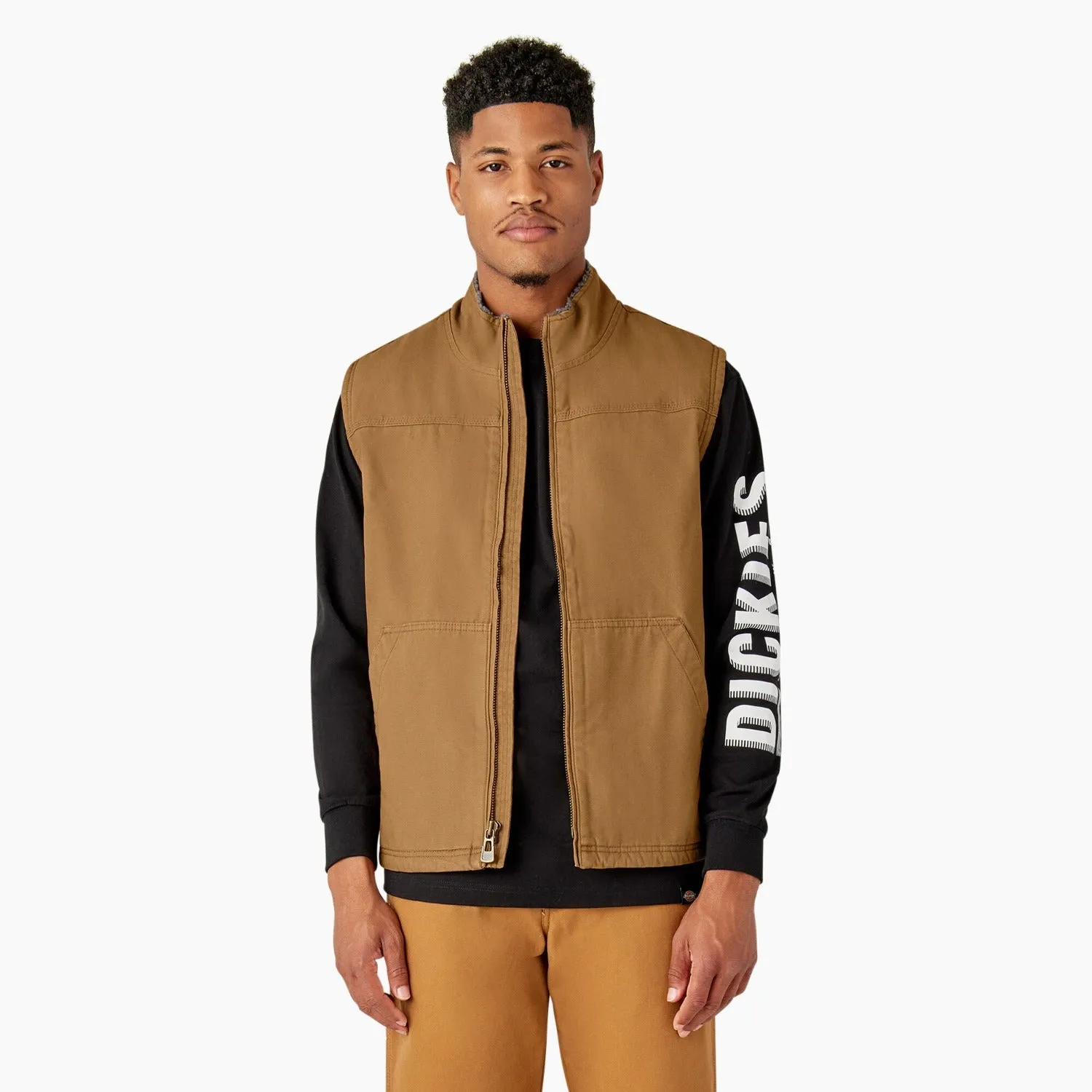 Dickies Men's Duck Sherpa Lined Dropped Hem Vest