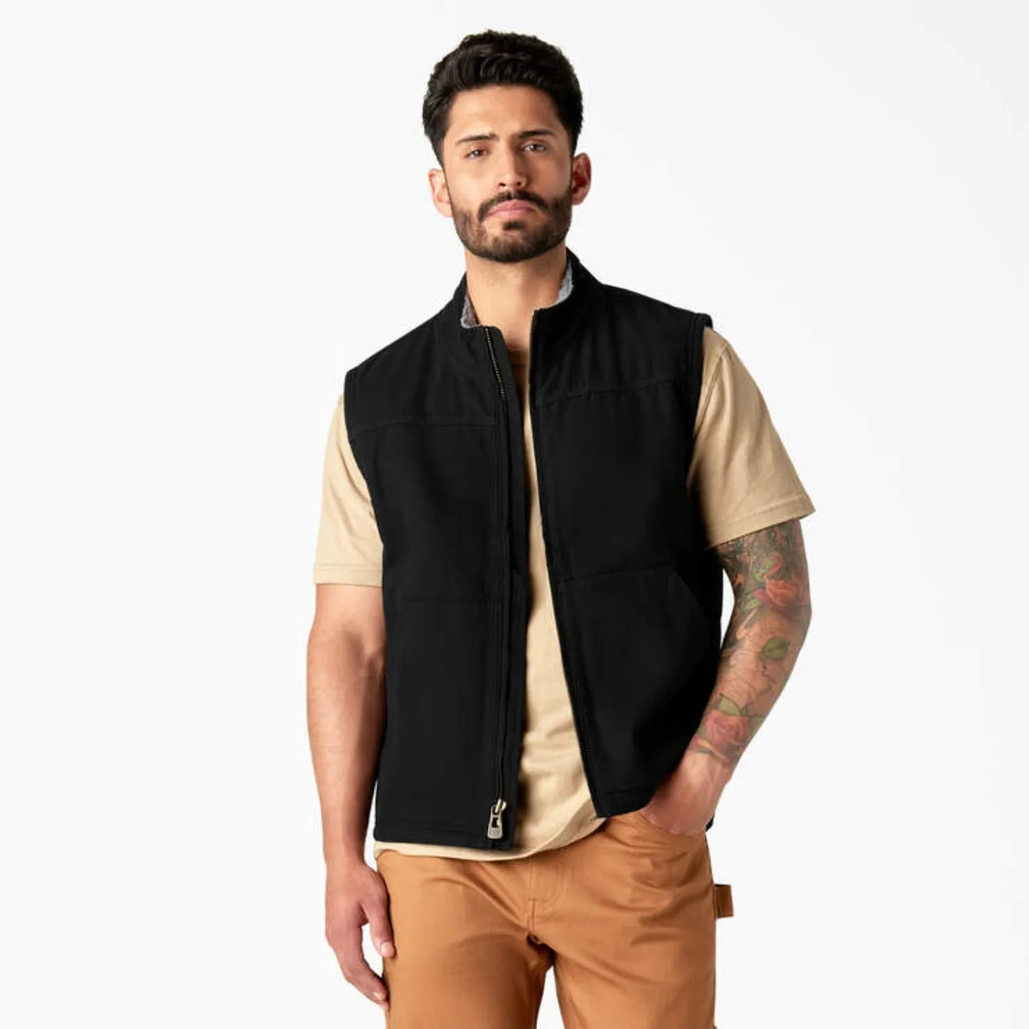 Dickies Men's Duck Sherpa Lined Dropped Hem Vest