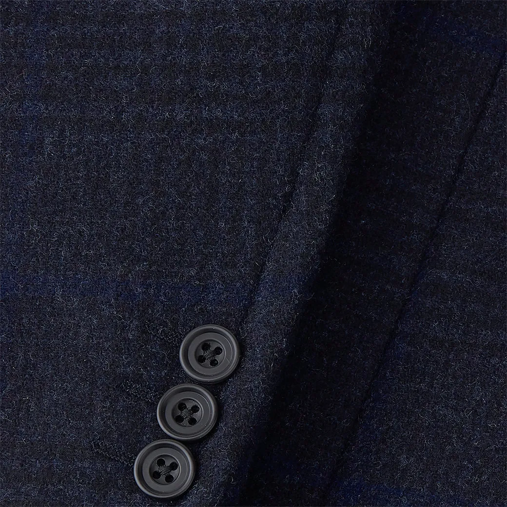 Granard Navy Tonal Check Coat