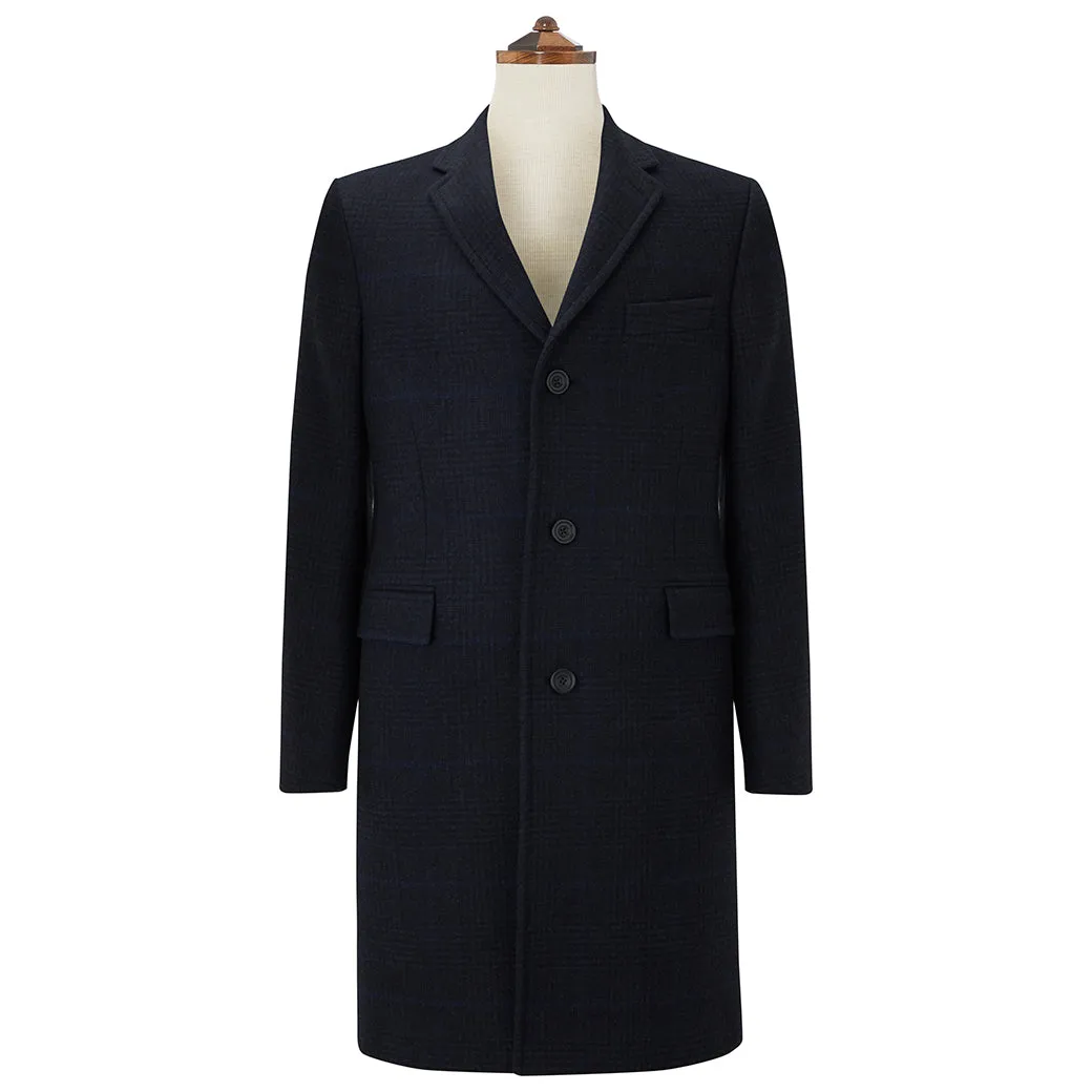 Granard Navy Tonal Check Coat