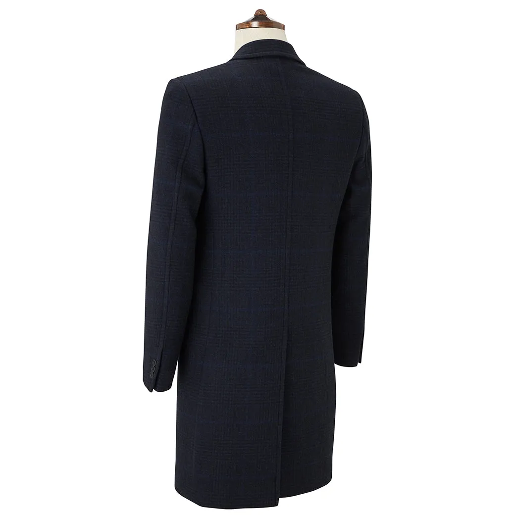 Granard Navy Tonal Check Coat