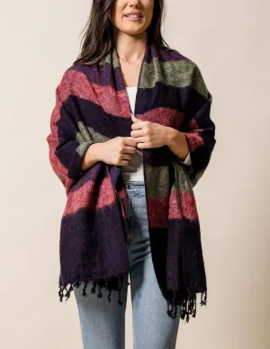 Himalayan Yak Wool Wrap - Cranberry