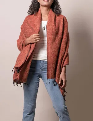 Himalayan Yak Wool Wrap - Rust