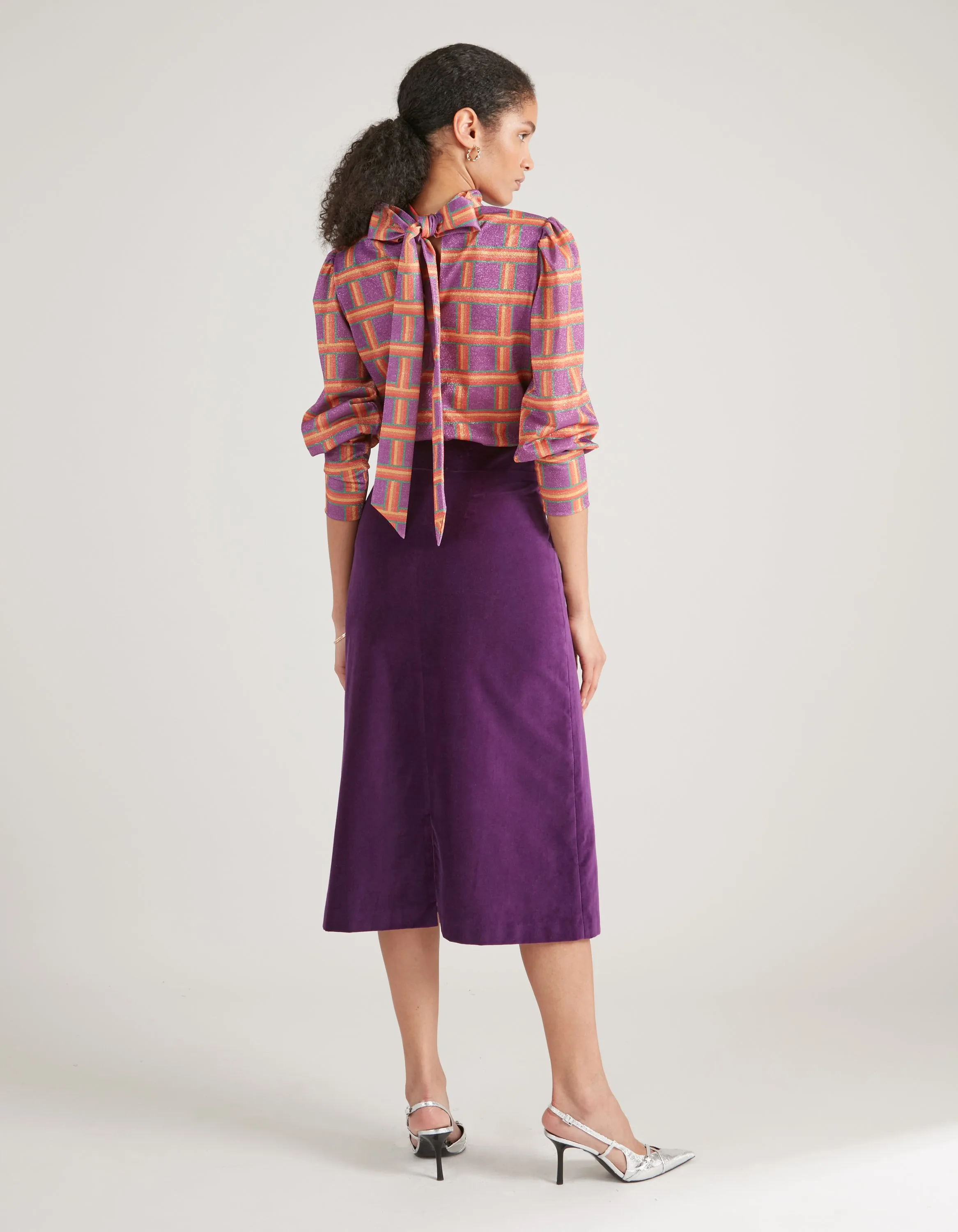 Iona Dark Purple Velvet Skirt