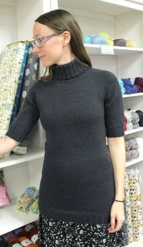 Knitting Pure & Simple Short Sleeved Turtleneck Pullover Pattern