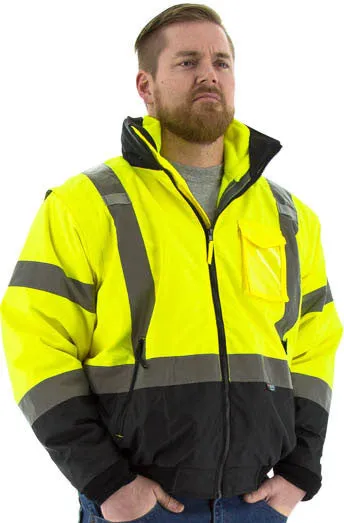 Majestic 75-1383 Hi-Vis Transformer Bomber Jacket Waterproof 8-in-1 Removable Winter Liner ANSI 3