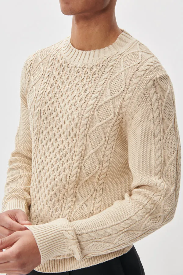 MATRITON CABLE KNIT SWEATER