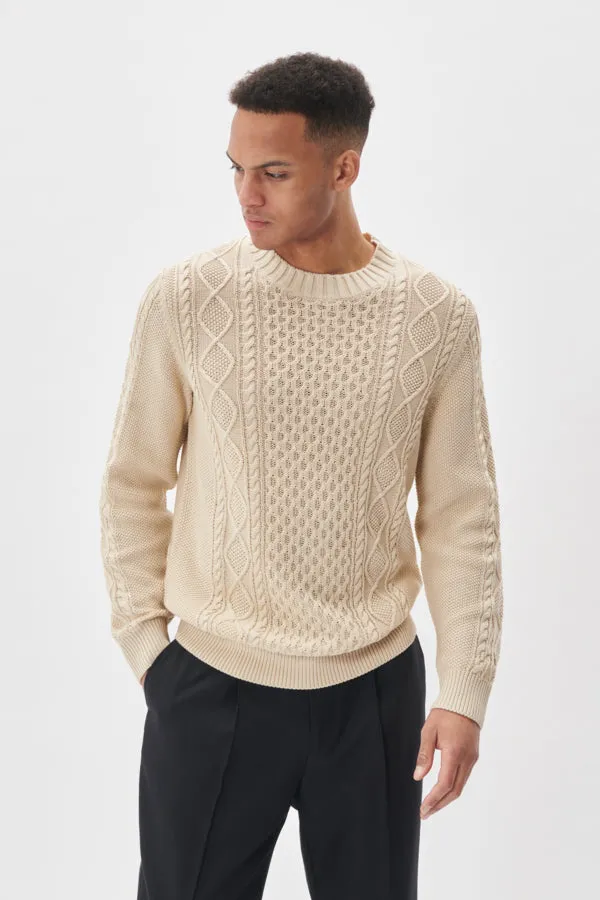 MATRITON CABLE KNIT SWEATER