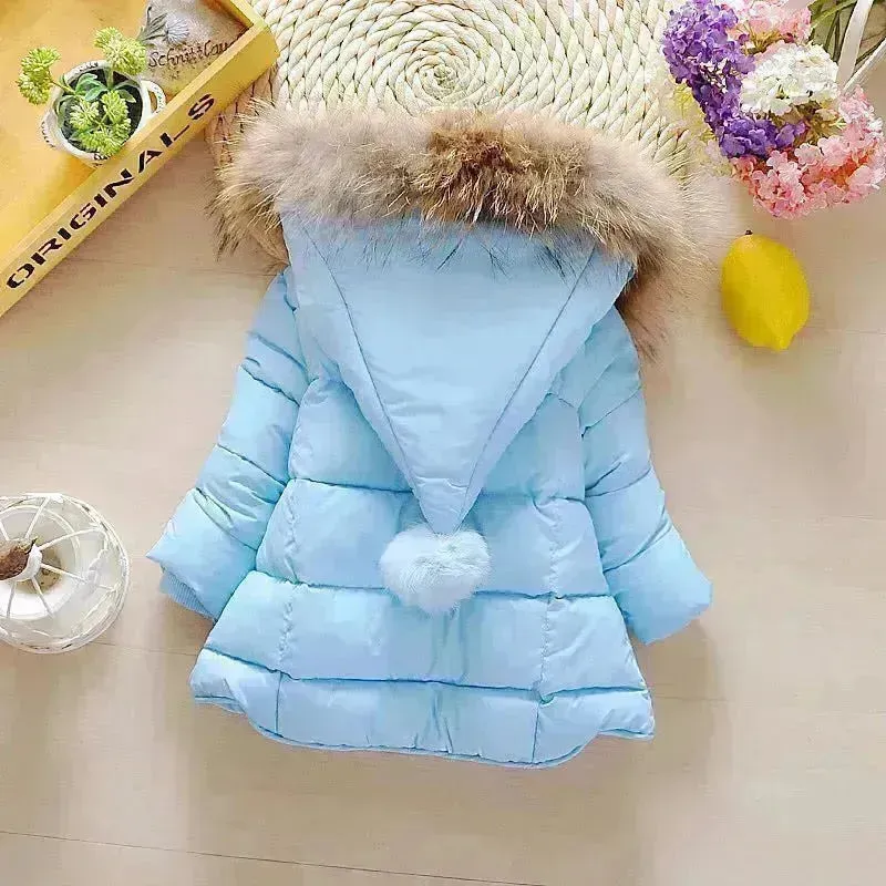 New born Baby Hooded Winter Jacket toddler winter coat Baby parka coat 5t winter Faux fur  jacket