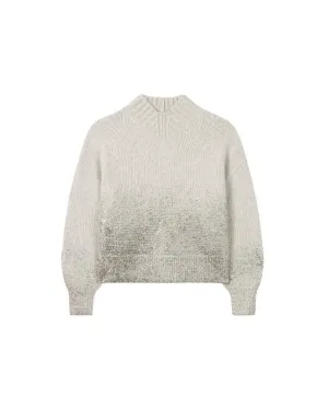 Raised Neck Metallic Detail Pullover