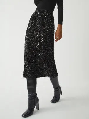 Sequined Charming Midi Skirt