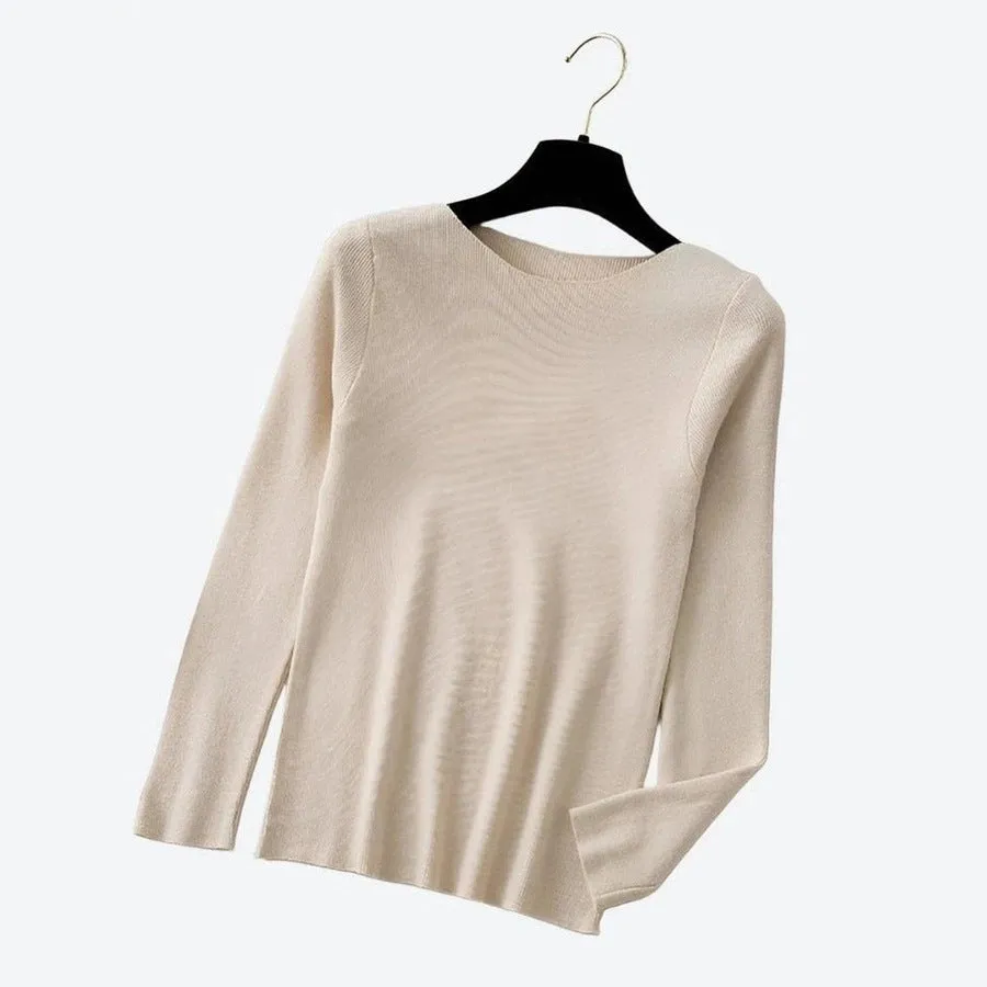 Stylish Boat Neck Long-Sleeve Sweaters