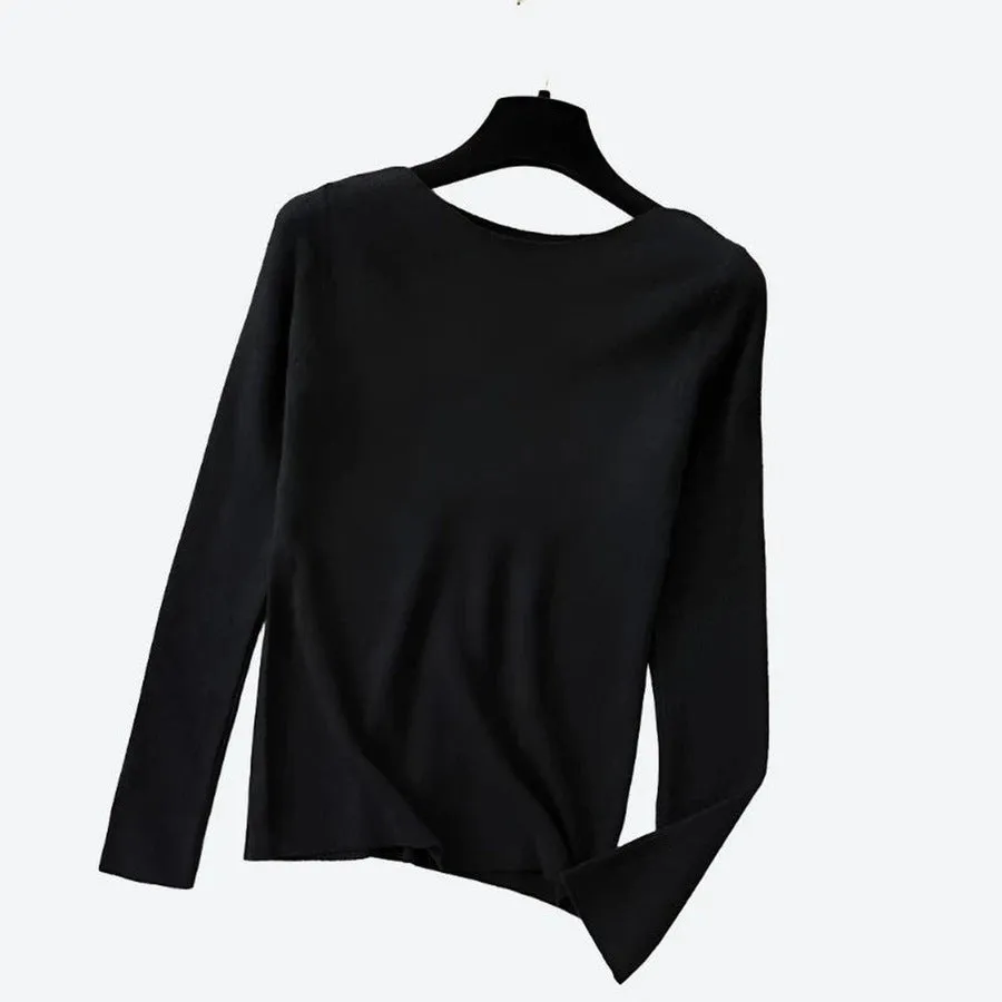 Stylish Boat Neck Long-Sleeve Sweaters