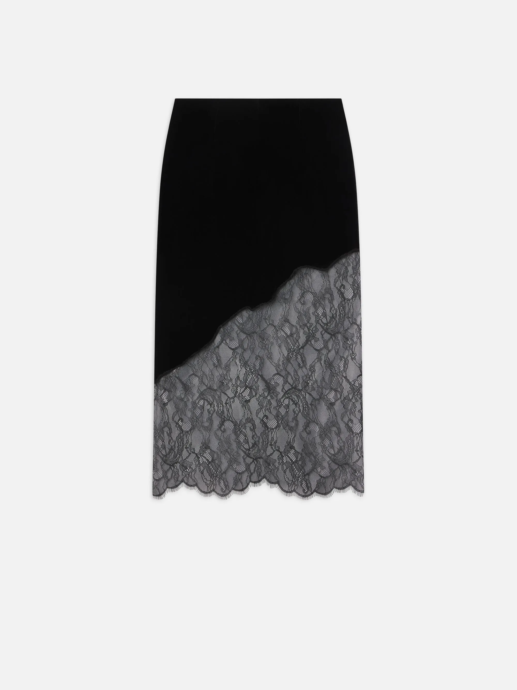 Velvet Lace Skirt -- Black