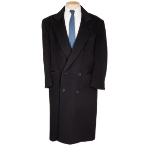 Vintage Giorgio Armani Black Label Overcoat Wool Mens Coat Size L Long Topcoat