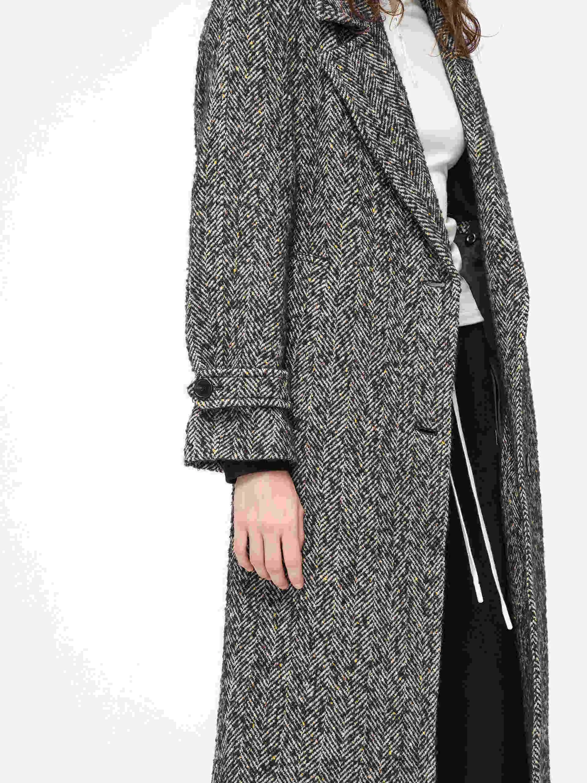 Wool Blend Tweed Coat